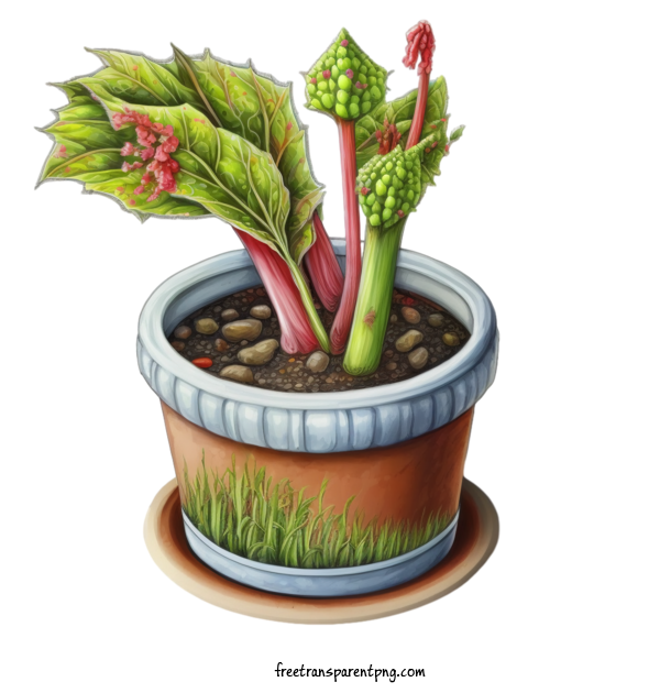 Free Vegetable Rhubarb Plant Pot For Rhubarb Clipart Transparent Background