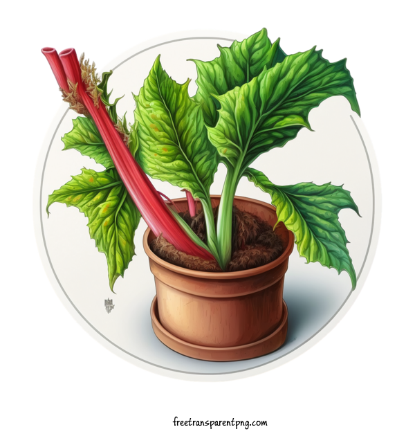 Free Vegetable Rhubarb Pot Rampion For Rhubarb Clipart Transparent Background