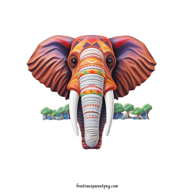 Free Animals Elephant Colorful Artistic For Mammoth Clipart Transparent Background