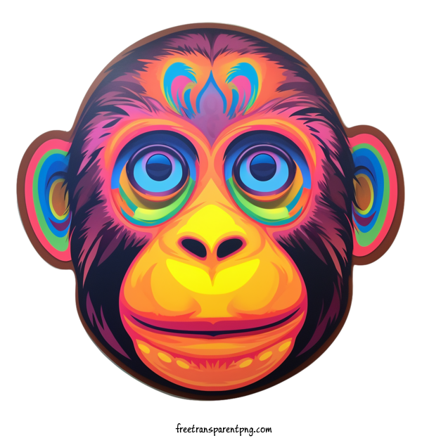 Free Animals Monkey Monkey Colorful For Monkey Clipart Transparent Background