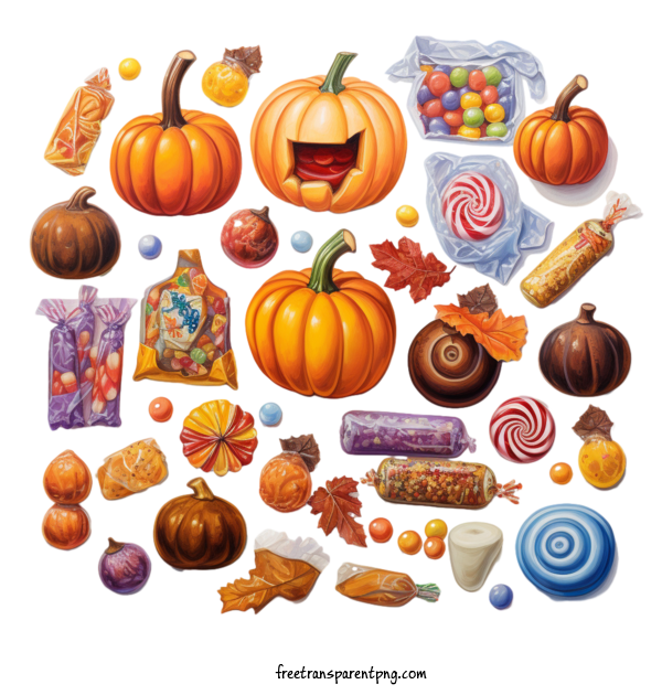 Free Halloween Halloween Candy Candy Pumpkin For Halloween Candy Clipart Transparent Background