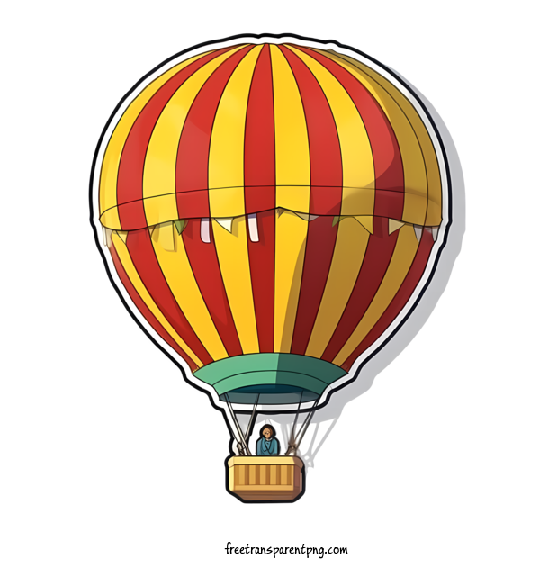 Free Hot Air Balloon Hot Air Balloon Hot Air Balloon Red And Yellow Striped For Hot Air Balloon Clipart Transparent Background