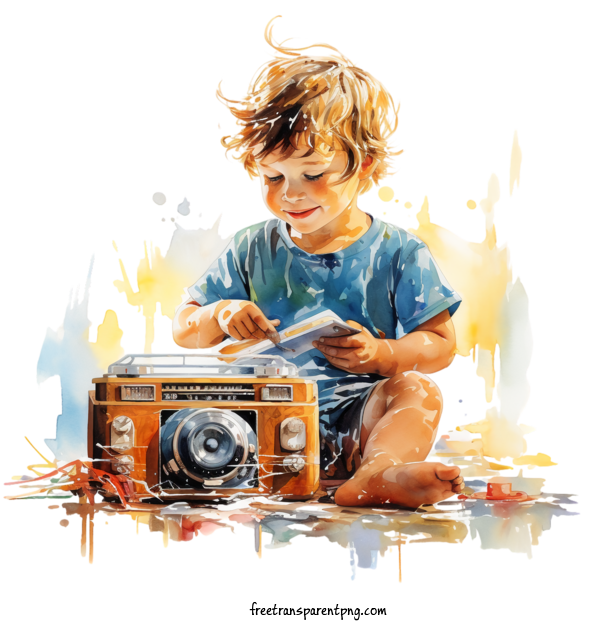 Free Radio Day National Radio Day Boy Child For National Radio Day Clipart Transparent Background
