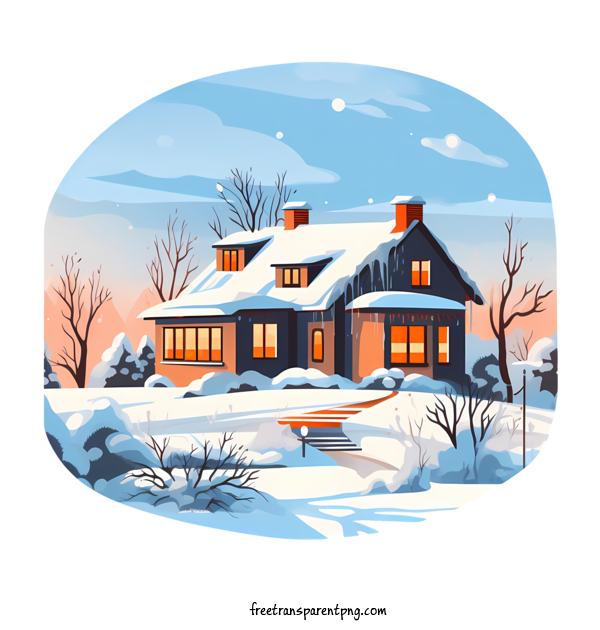 Free Winter House Winter House House Snow For Winter House Clipart Transparent Background