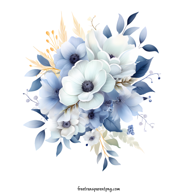 Free Wedding Flower Wedding Flower Blue Flowers White Flowers For Wedding Flower Clipart Transparent Background
