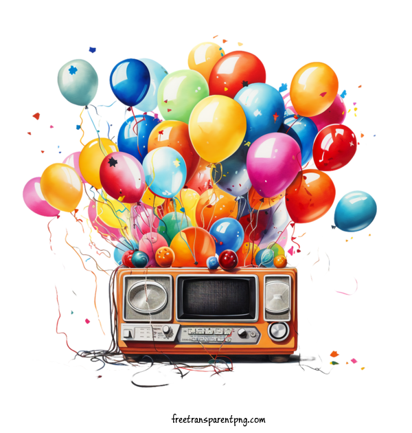 Free Radio Day National Radio Day Colorful Balloons For National Radio Day Clipart Transparent Background