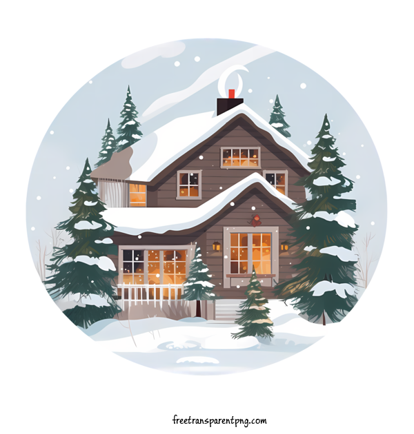 Free Winter House Winter House Cottage Snow For Winter House Clipart Transparent Background