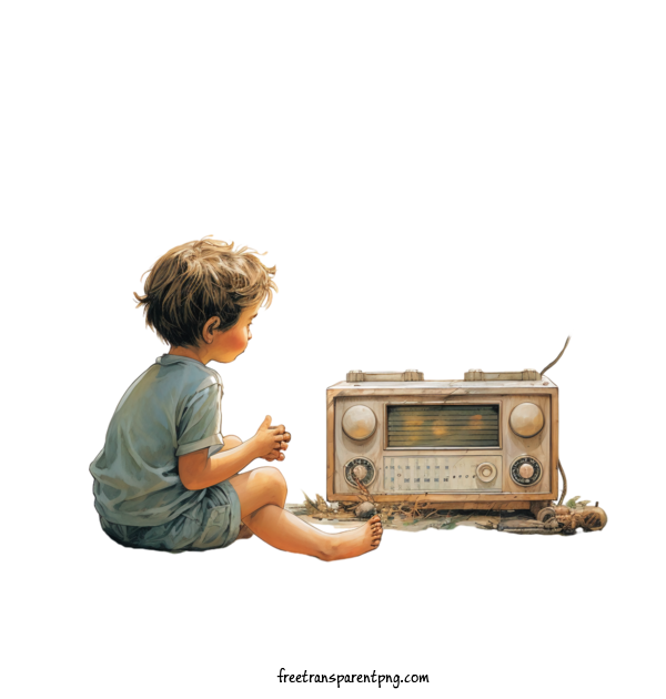 Free Radio Day National Radio Day Radio Boy For National Radio Day Clipart Transparent Background