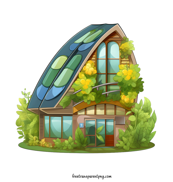 Free Eco House Eco House Eco Friendly Sustainable For Eco House Clipart Transparent Background