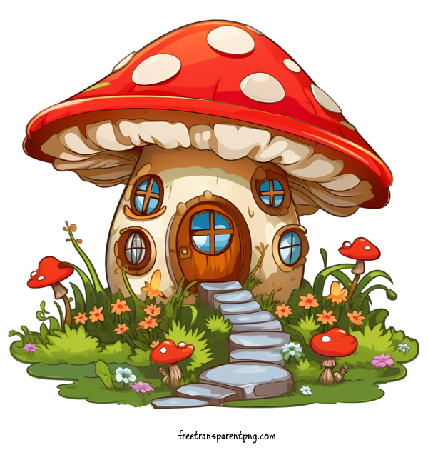 Free Mushroom House Mushroom House Mushroom House Fantasy Home For Mushroom House Clipart Transparent Background