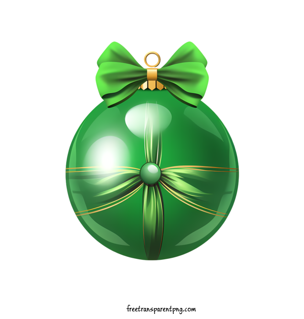 Free Christmas Christmas Ball Green Ornament Bow For Christmas Ball Clipart Transparent Background