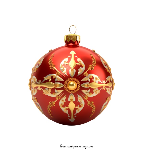Free Christmas Christmas Ball Christmas Ornament Red And Gold Ornament For Christmas Ball Clipart Transparent Background