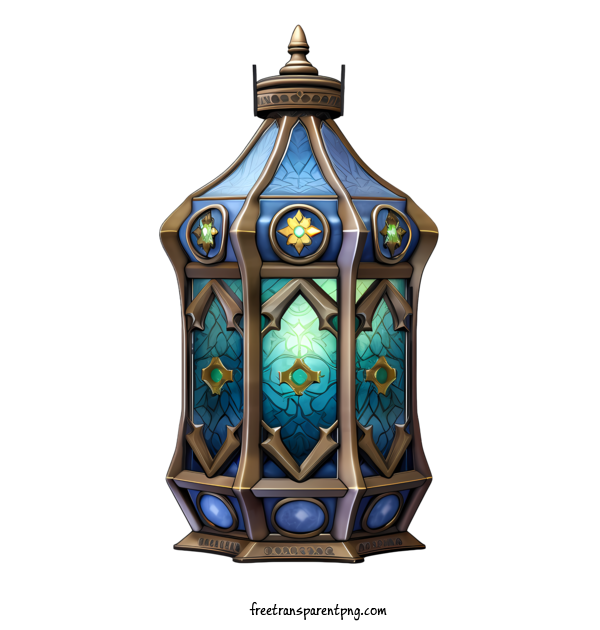 Free Islamic Lantern Islamic Lantern Blue Glass For Islamic Lantern Clipart Transparent Background