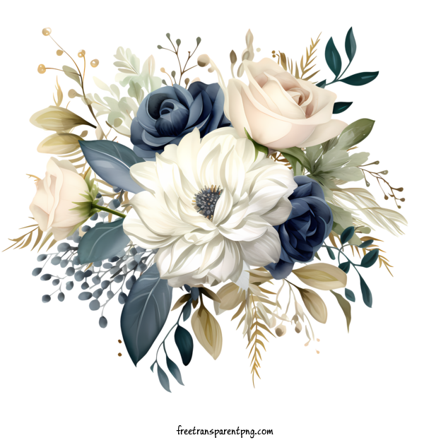 Free Wedding Flower Wedding Flower Blue White For Wedding Flower Clipart Transparent Background