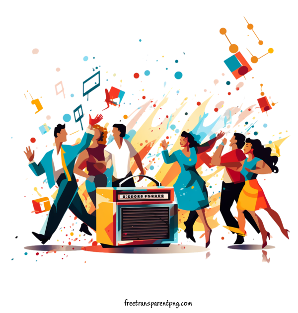 Free Radio Day National Radio Day Music Dancing For National Radio Day Clipart Transparent Background