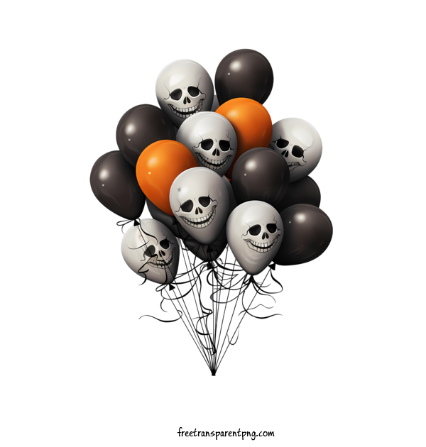 Free Halloween Halloween Balloons Halloween Skulls For Halloween Balloons Clipart Transparent Background