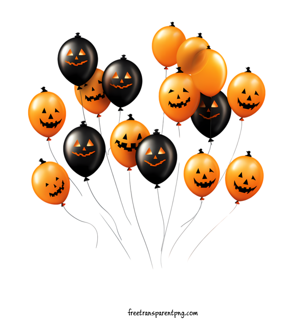 Free Halloween Halloween Balloons Halloween Pumpkins For Halloween Balloons Clipart Transparent Background