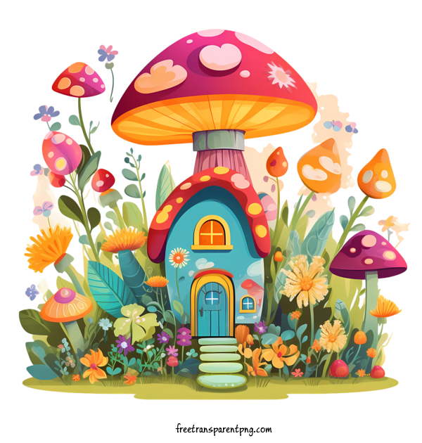 Free Mushroom House Mushroom House Mushroom House Fantasy For Mushroom House Clipart Transparent Background