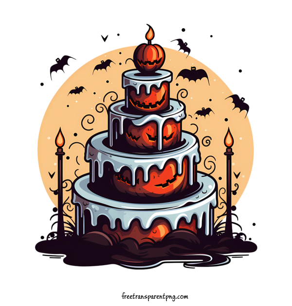 Free Halloween Halloween Cake Spooky Cake For Halloween Cake Clipart Transparent Background