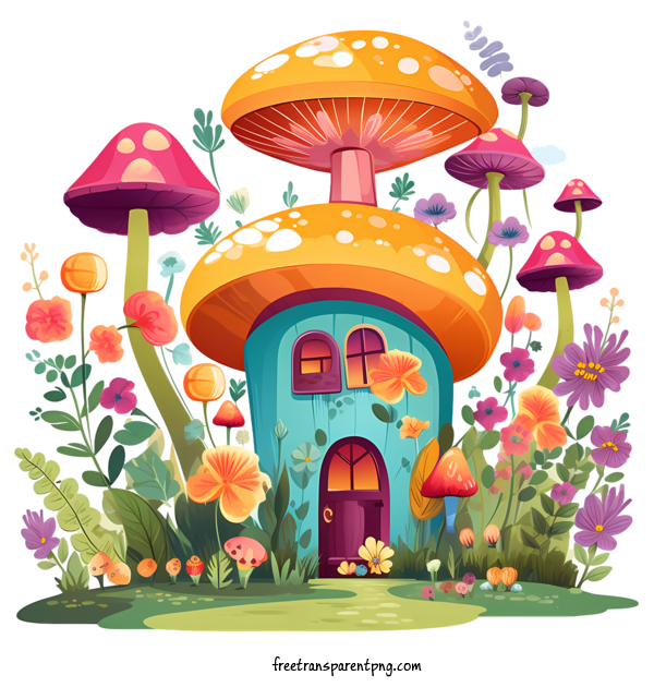 Free Mushroom House Mushroom House Mushroom House Fantasy For Mushroom House Clipart Transparent Background