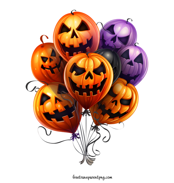 Free Halloween Halloween Balloons Pumpkin Balloons Halloween Decoration For Halloween Balloons Clipart Transparent Background