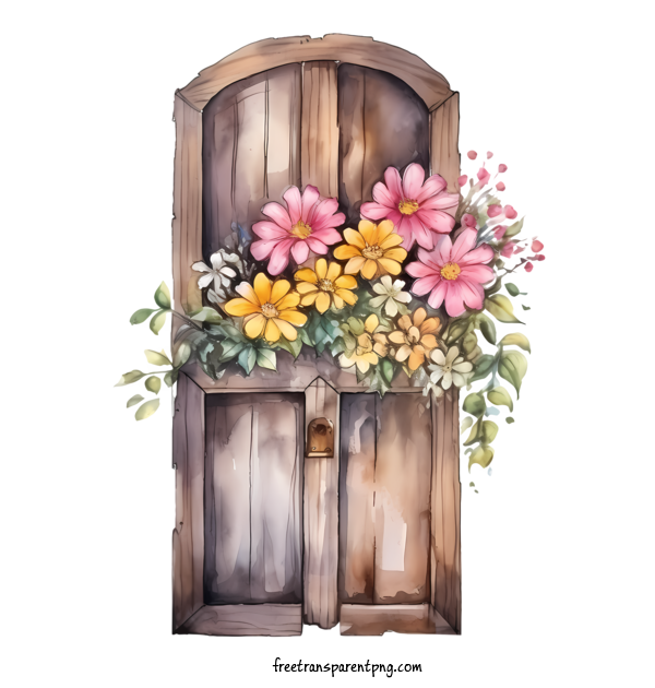 Free Wooden Floral Door Wooden Floral Door Bouquet Flowers For Wooden Floral Door Clipart Transparent Background
