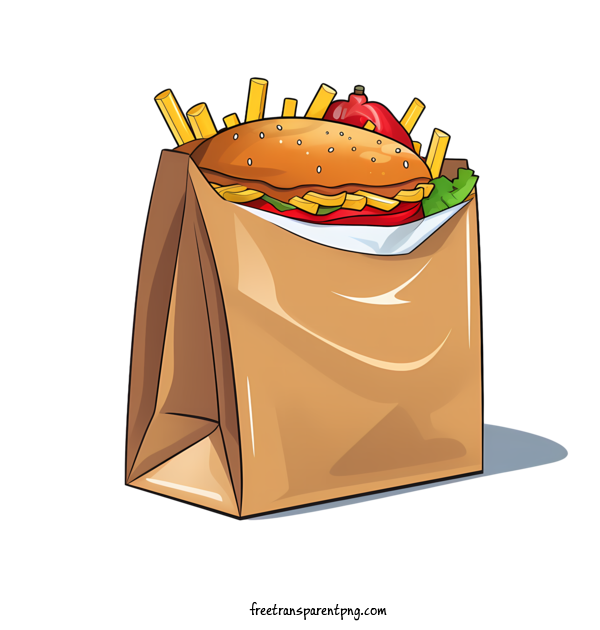 Free Food Delivery Bag Food Delivery Bag Hamburger French Fries For Food Delivery Bag Clipart Transparent Background