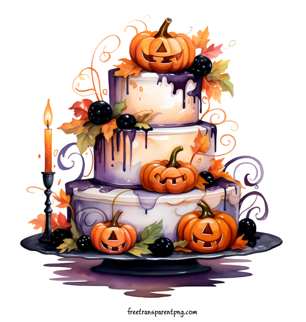 Free Halloween Halloween Cake Cake Pumpkins For Halloween Cake Clipart Transparent Background