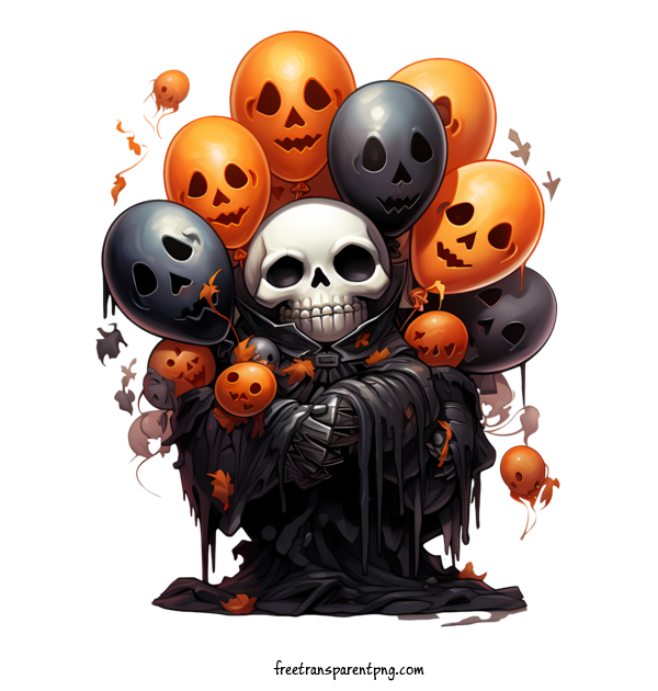 Free Halloween Halloween Balloons Skull Balloons For Halloween Balloons Clipart Transparent Background
