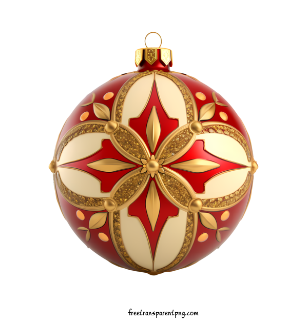 Free Christmas Christmas Ball Red White For Christmas Ball Clipart Transparent Background