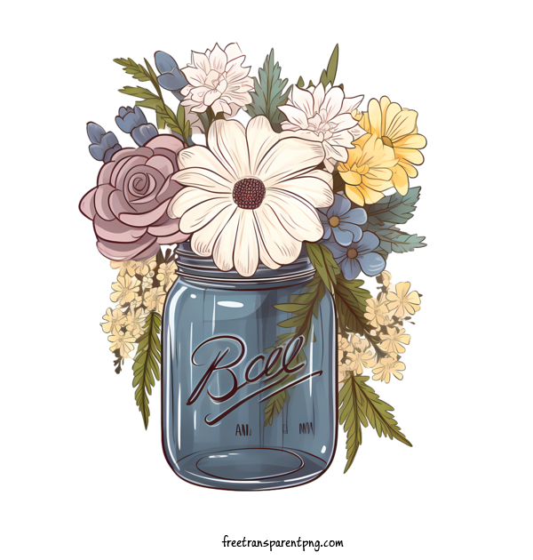 Free Mason Jar Mason Jar Flower Vase For Mason Jar Clipart Transparent Background