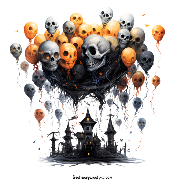 Free Halloween Halloween Balloons Skulls Balloons For Halloween Balloons Clipart Transparent Background