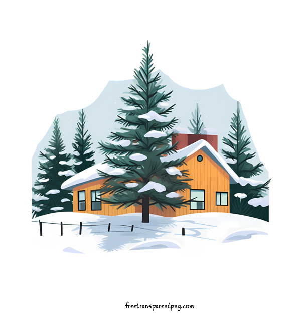 Free Winter House Winter House Cabin Snow For Winter House Clipart Transparent Background