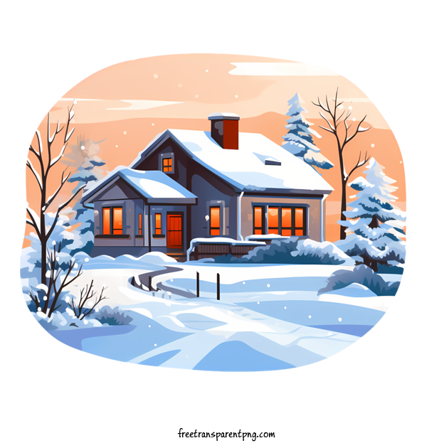 Free Winter House Winter House House Winter For Winter House Clipart Transparent Background