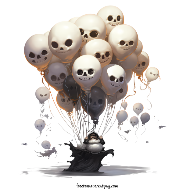 Free Halloween Halloween Balloons Skeleton Skulls For Halloween Balloons Clipart Transparent Background