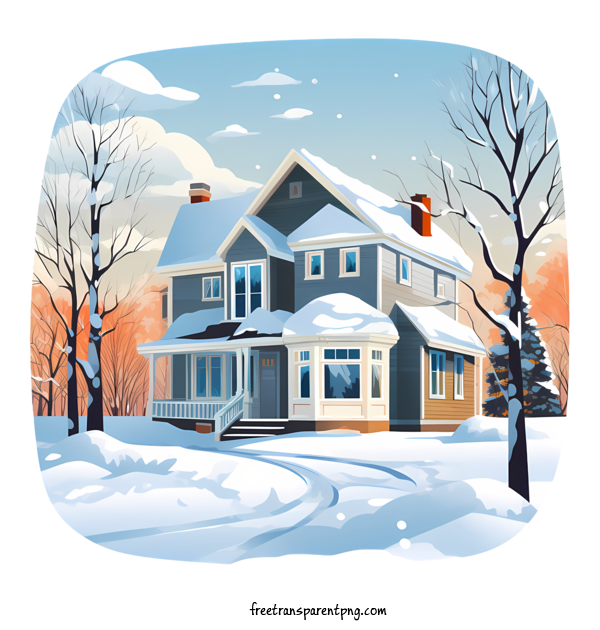 Free Winter House Winter House Cottage Winter For Winter House Clipart Transparent Background