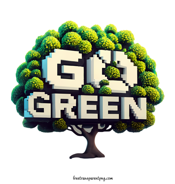 Free Go Green Go Green Pixel Art Tree For Go Green Clipart Transparent Background