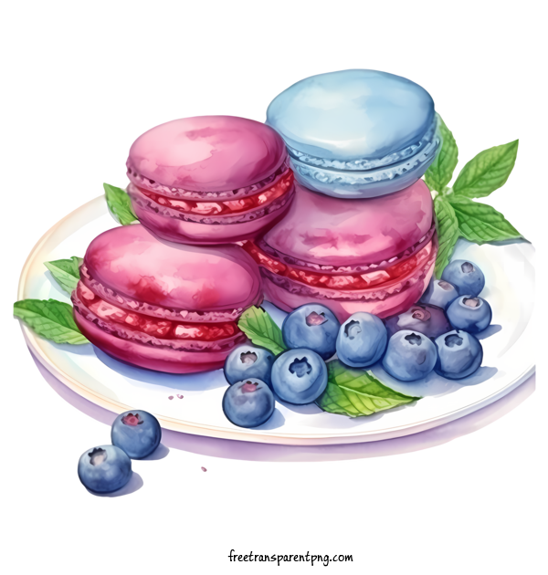 Free Macaroon Macaroon Blueberry Macarons For Macaroon Clipart Transparent Background