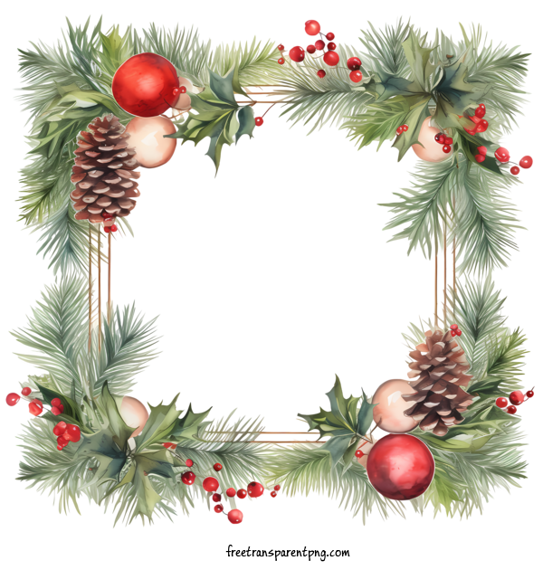 Free Christmas Christmas Frame Christmas Wreath Holiday Decoration For Christmas Frame Clipart Transparent Background
