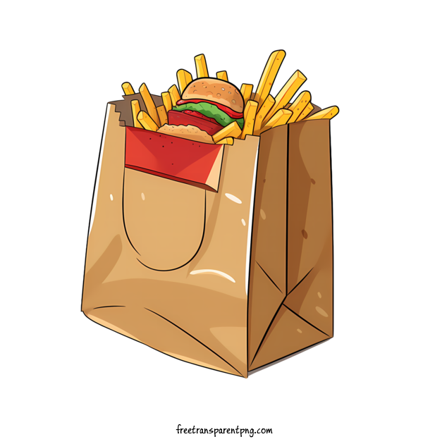 Free Food Delivery Bag Food Delivery Bag French Fries Fast Food For Food Delivery Bag Clipart Transparent Background