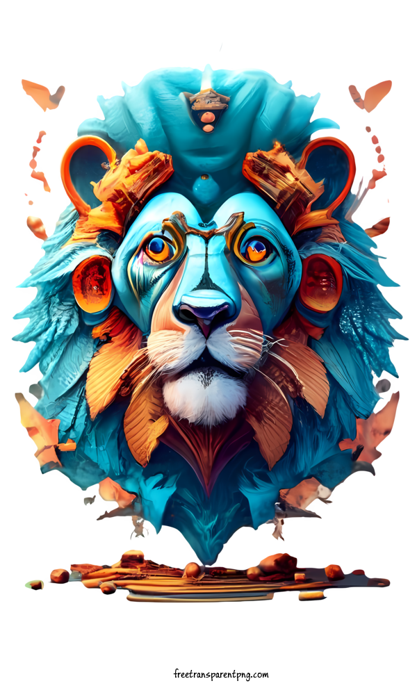 Free Lion Blue 3d Lion Lion Animal For Blue 3d Lion Clipart Transparent Background
