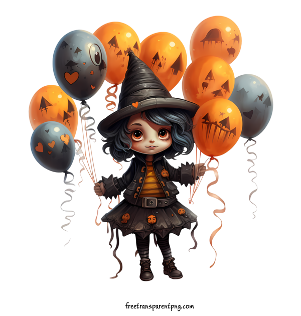 Free Halloween Halloween Balloons Witch Halloween For Halloween Balloons Clipart Transparent Background