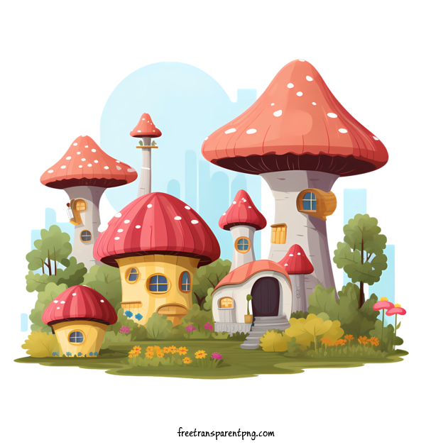 Free Mushroom House Mushroom House Mushroom House Cute For Mushroom House Clipart Transparent Background