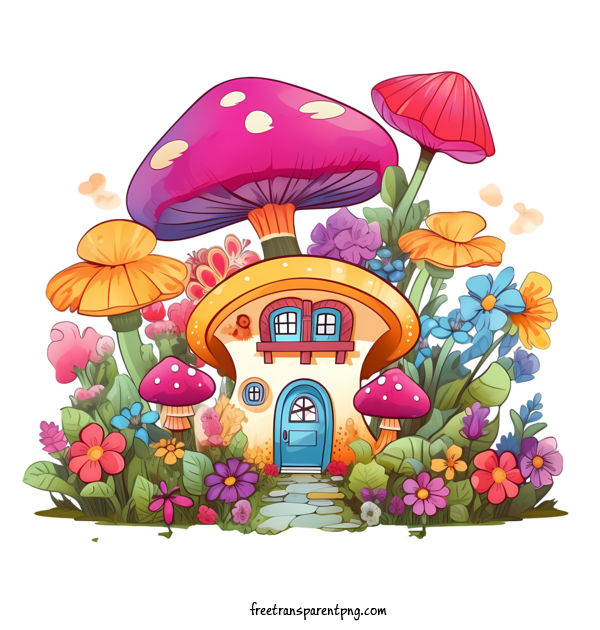Free Mushroom House Mushroom House Fairy Cottage For Mushroom House Clipart Transparent Background