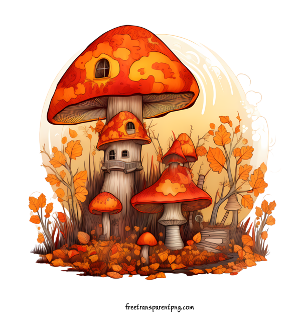 Free Mushroom House Mushroom House Mushrooms Toadstools For Mushroom House Clipart Transparent Background