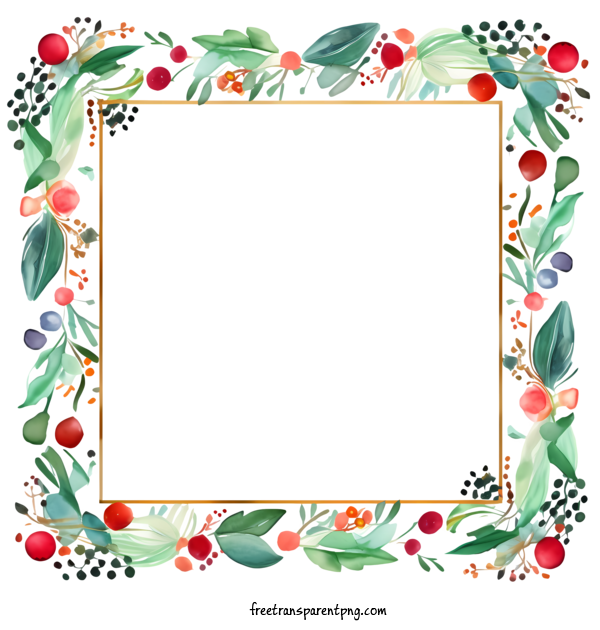 Free Christmas Christmas Frame Floral Watercolor For Christmas Frame Clipart Transparent Background