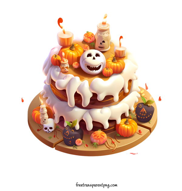 Free Halloween Halloween Cake Cake Pumpkin For Halloween Cake Clipart Transparent Background