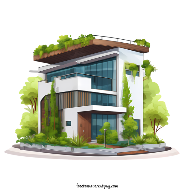Free Eco House Eco House Modern House Urban Architecture For Eco House Clipart Transparent Background