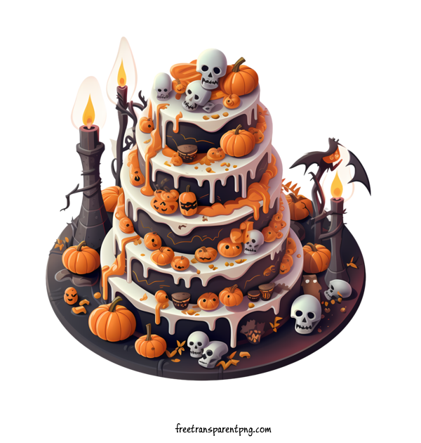 Free Halloween Halloween Cake Pumpkin Cake For Halloween Cake Clipart Transparent Background