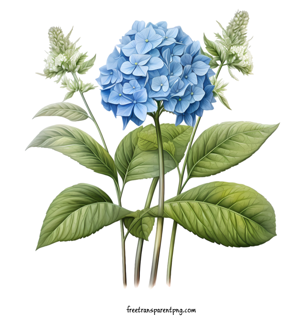 Free Hydrangea Flower Hydrangea Flower Blue Flowers Watercolor For Hydrangea Flower Clipart Transparent Background